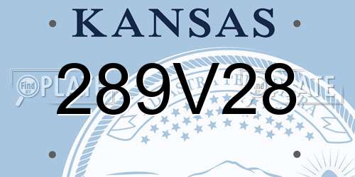 289V28 Kansas License Plate