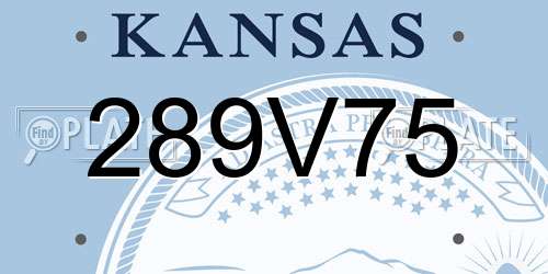289V75 Kansas License Plate