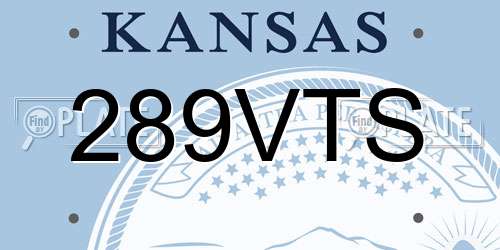 289VTS Kansas License Plate