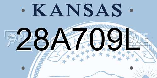 28A709L Kansas License Plate