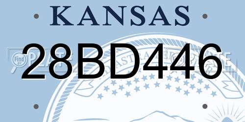28BD446 Kansas License Plate