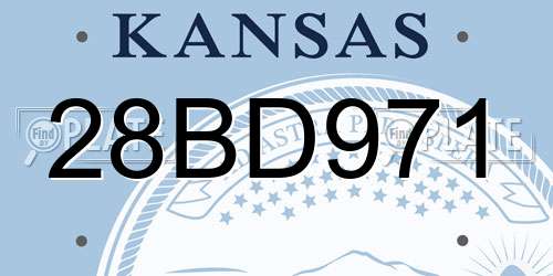 28BD971 Kansas License Plate