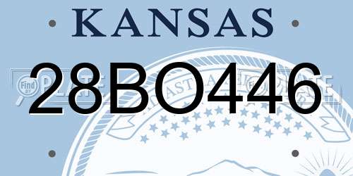 28BO446 Kansas License Plate