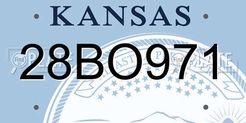 28BO971 Kansas License Plate