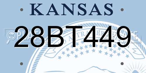 28BT449 Kansas License Plate