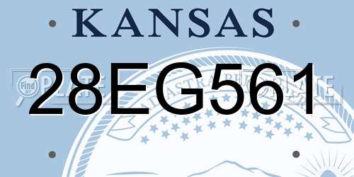 28EG561 Kansas License Plate