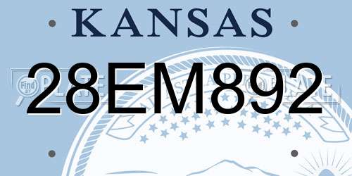 28EM892 Kansas License Plate