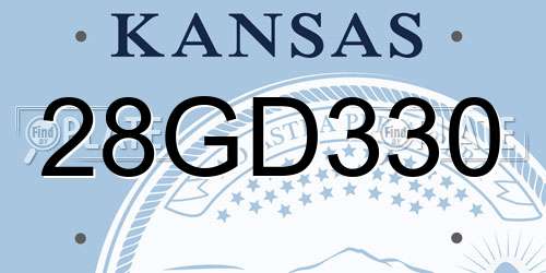 28GD330 Kansas License Plate