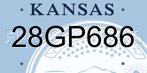 28GP686 Kansas License Plate