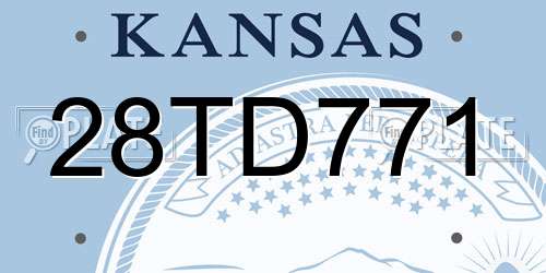 28TD771 Kansas License Plate