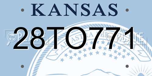 28TO771 Kansas License Plate