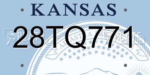 28TQ771 Kansas License Plate
