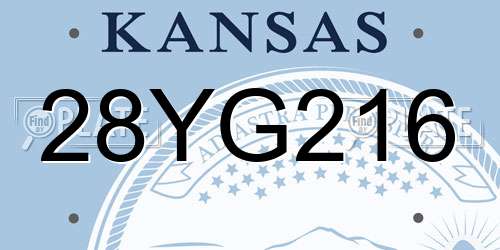28YG216 Kansas License Plate