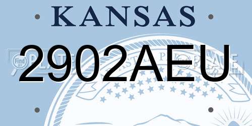 2902AEU Kansas License Plate