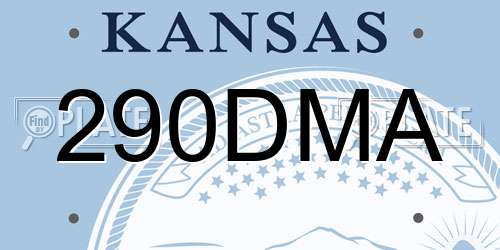 290DMA Kansas License Plate
