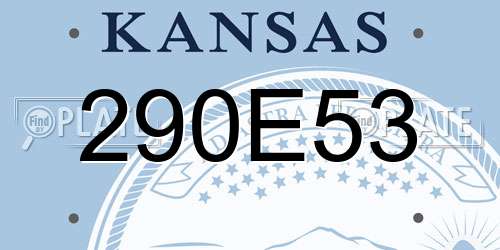 290E53 Kansas License Plate