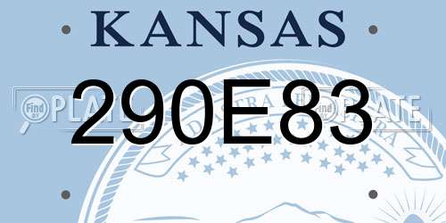 290E83 Kansas License Plate