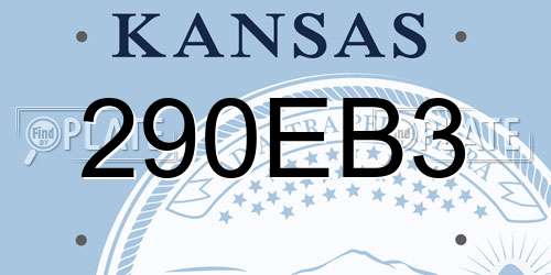 290EB3 Kansas License Plate