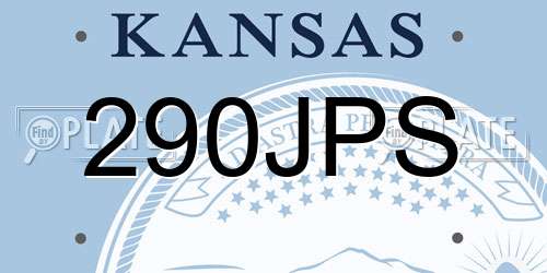 290JPS Kansas License Plate