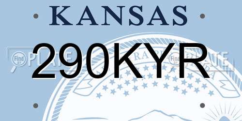 290KYR Kansas License Plate