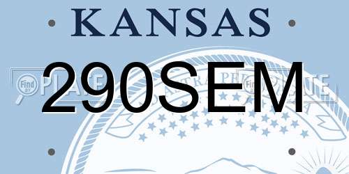 290SEM Kansas License Plate
