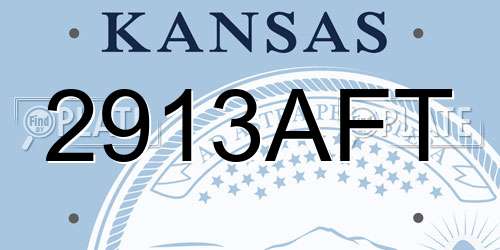 2913AFT Kansas License Plate