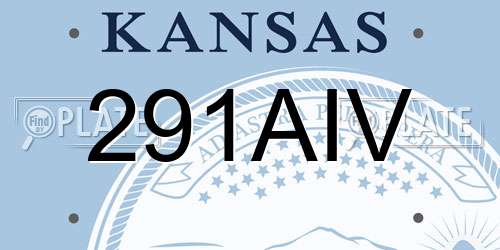 291AIV Kansas License Plate