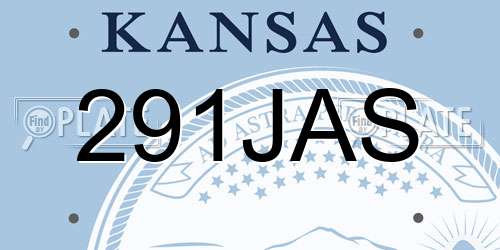291JAS Kansas License Plate