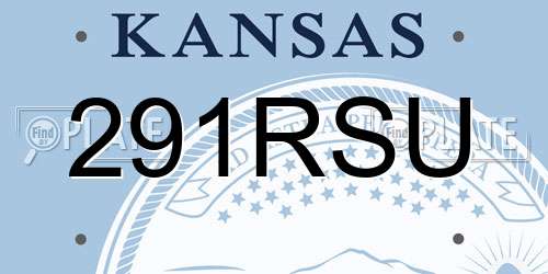 291RSU Kansas License Plate