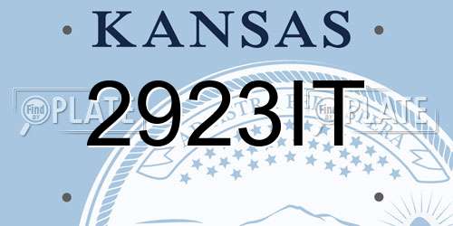 2923IT Kansas License Plate
