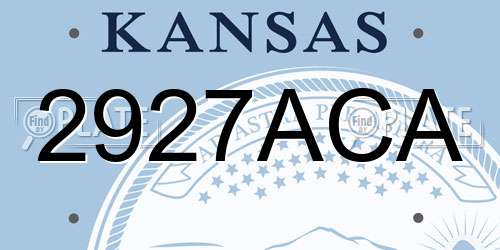 2927ACA Kansas License Plate