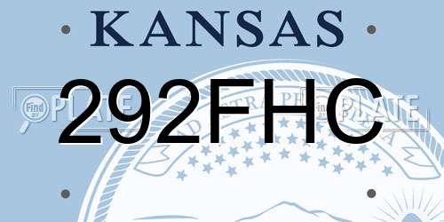 292FHC Kansas License Plate