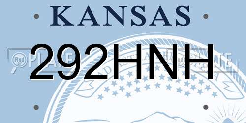 292HNH Kansas License Plate
