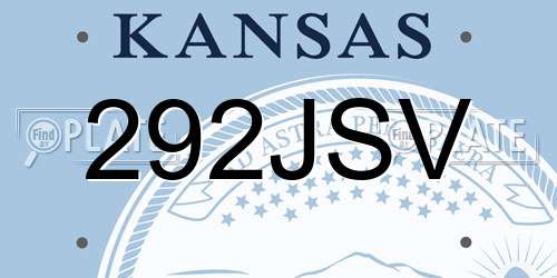292JSV Kansas License Plate