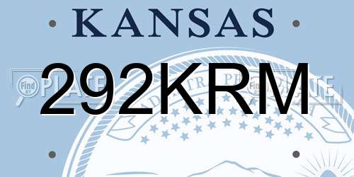 292KRM Kansas License Plate