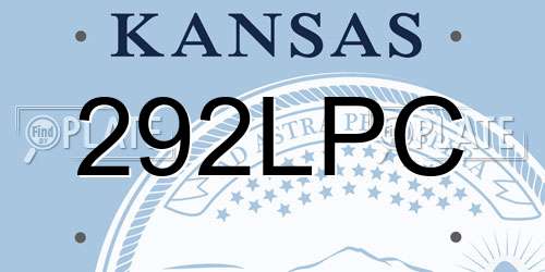 292LPC Kansas License Plate