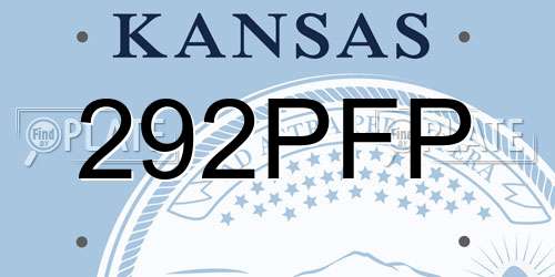 292PFP Kansas License Plate