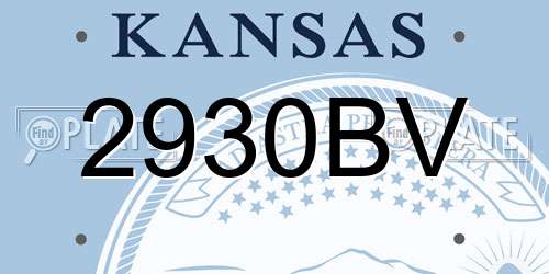 2930BV Kansas License Plate