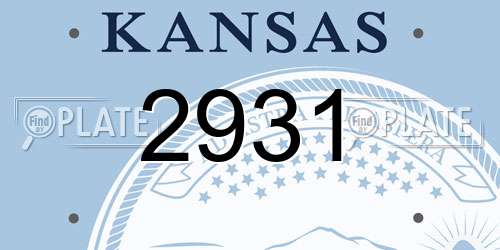 2931 Kansas License Plate