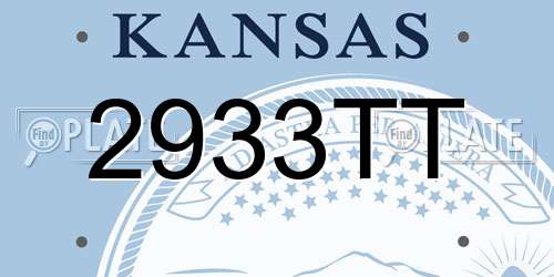 2933TT Kansas License Plate