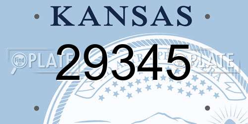 29345 Kansas License Plate