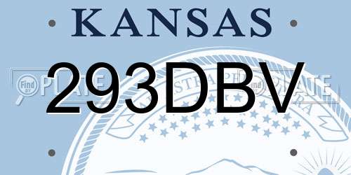 293DBV Kansas License Plate