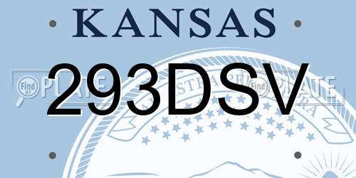 293DSV Kansas License Plate