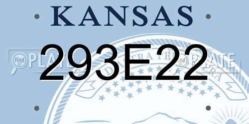 293E22 Kansas License Plate