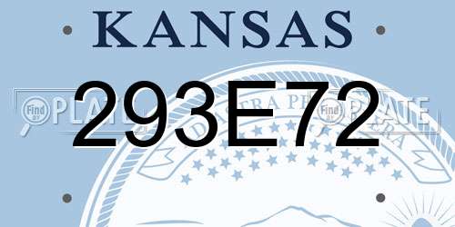 293E72 Kansas License Plate