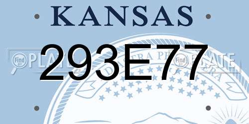 293E77 Kansas License Plate