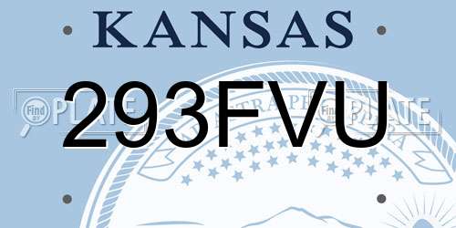 293FVU Kansas License Plate