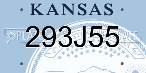 293J55 Kansas License Plate