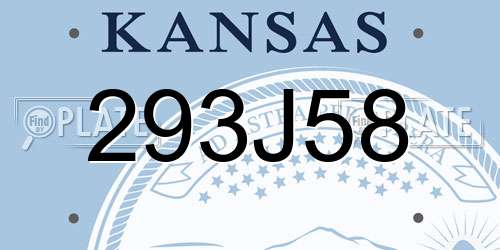 293J58 Kansas License Plate