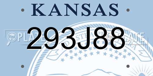 293J88 Kansas License Plate